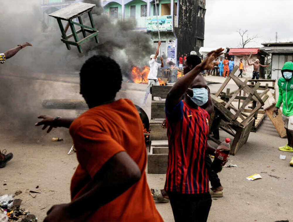 Manifestation post-électorale à Douala Cameroun 